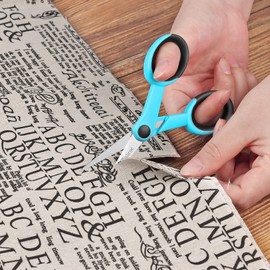 Asdirne 5” Detail Scissors, Embroidery Scissors with Sharp Stainless Steel Blade and Soft Handles, Great for Sewing, Craft, Office and School, 3 Pcs, Blue/Black