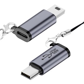 Seminer USB C to Mini USB Adapter (Pack of 2), Type-C Female to Mini USB Male Convert, USB Mini to USB C Adapter Compatible with Digital Cameras, Computers, GPS