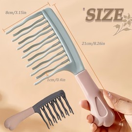 Double Row Wide Tooth Comb for Women - Big Tooth Detangling Comb for Curly and Permed Hair - Fluffy Hairdressing Styling Tool,All Hair Types, Adults, Unisex