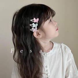 Fesanla Children's Mini Hair Clip, Small, Hair Ornament, Set of 5, Glitter, Glitter, Cute, Hair Accessory, Bangs, Clip, Hair Clip, School Entrance Ceremonies, Graduation Ceremonies, Recitals (Butterfly Type)