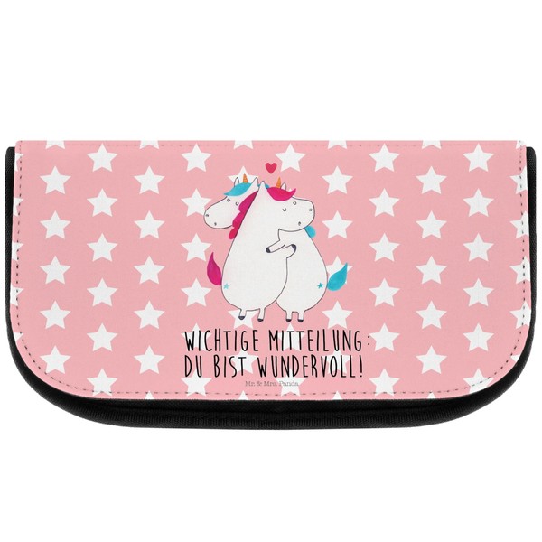 Parent-New Mr. & Mrs. Panda Cosmetic Bag Unicorn Message, Red