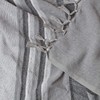 HOMESCAPES Light Grey Throw “Morocco” Cotton Textured Stripe Throw 150
