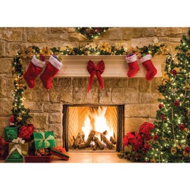 SJOLOON 10X8FT Christmas backdrops for Photography Decoration Background Xmas Fireplace Holiday Photo Backdrop Kids Photo Studio 11209