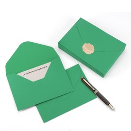 30Pcs Green Premium Envelopes,6.4 x 4.5 inches.