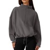 QINSEN Women Polar Fleece Sweatshirt Half Zip Long Sleeve Cozy