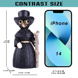 2024 UPGRADE Plague Doctor Incense Holder, Plague Doctor Cone Burner Eyes will Smoke, Handmade Craftfor Desktop Resin Ornament for Home Decoration, Effective Stress & Anxiety Relief. (Large Doctor)