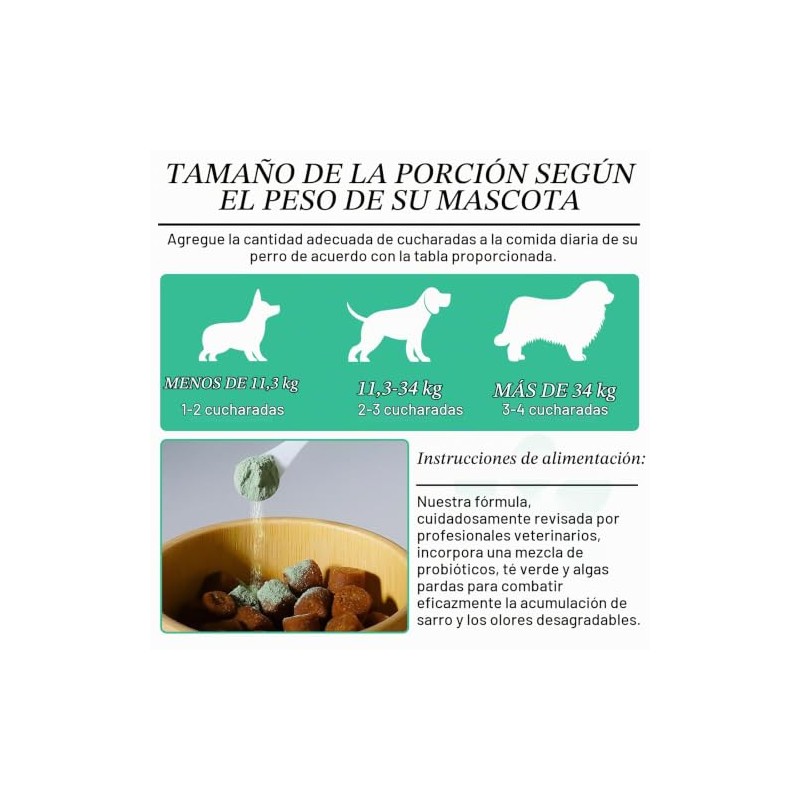 Armoya Polvo Dental Perros Cuidado Eliminación Placa Mal Aliento