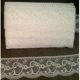 Nona Inc. VINTAGE WHITE COLOR  2" WIDE SCALLOPED EDGE LACE JUST A LITTLE FIRM 10 YD.