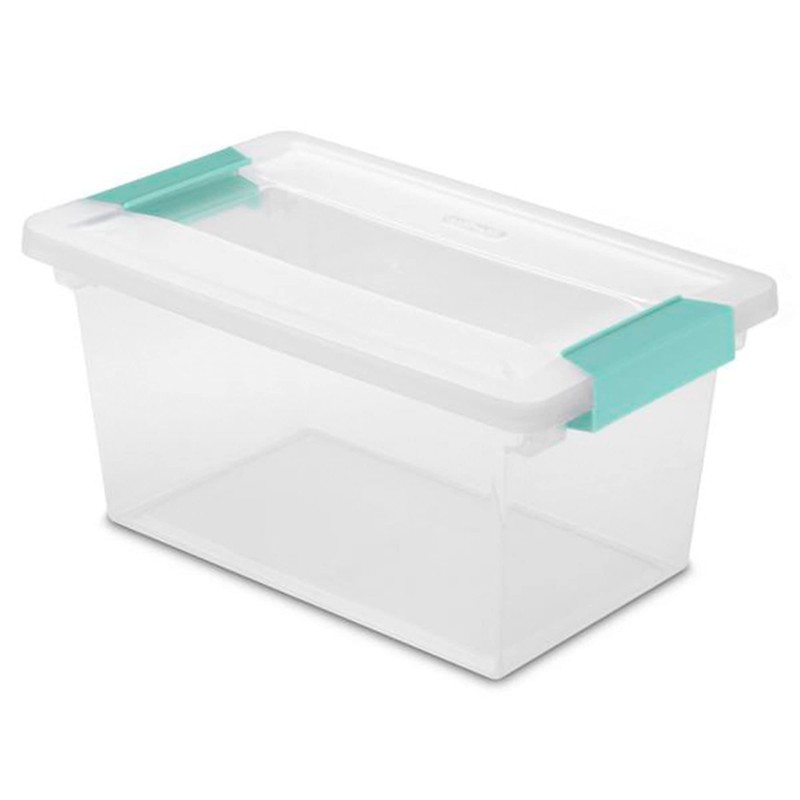Sterilite 19628604 Medium Clip Clear Storage Box With Latched Lid