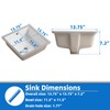 14 Inch Small Square White Undermount Bathroom Sink 13.75" x