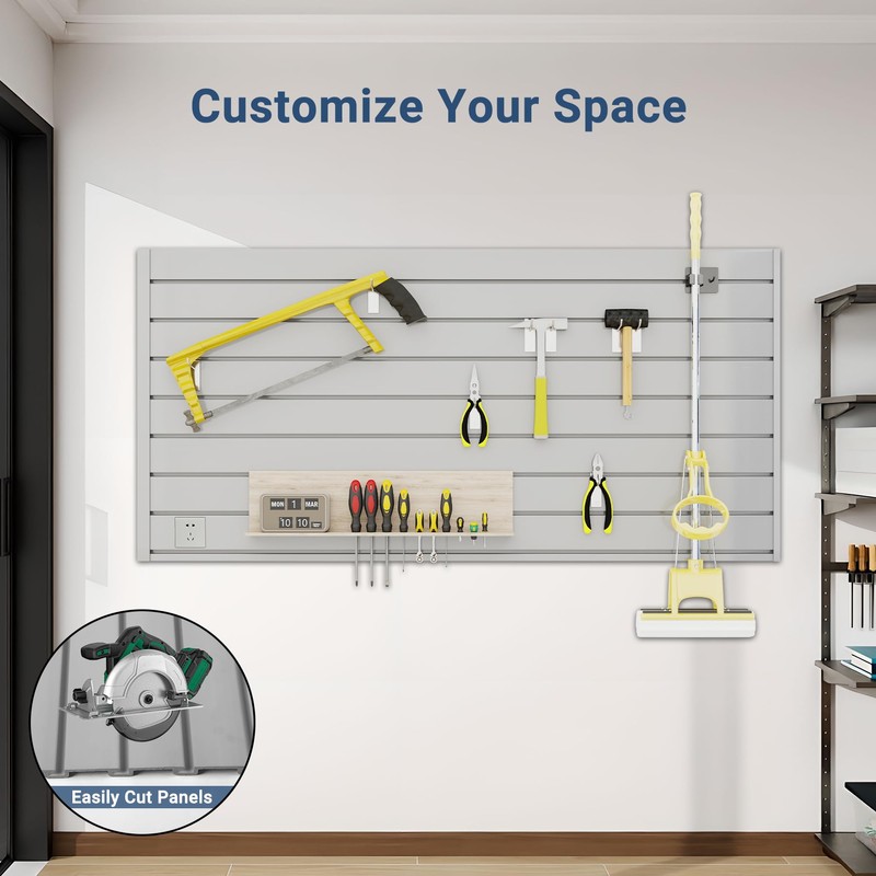 Neoaider Slatwall Panel 4 FT x 2 FT, Interlocking Slat