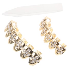 IWOWHERO 1set Metal Teeth Accessory Grill Caps for Cosplay Jewelry Lightweight Convenient for Daily Wear Photos Unique for Rappers