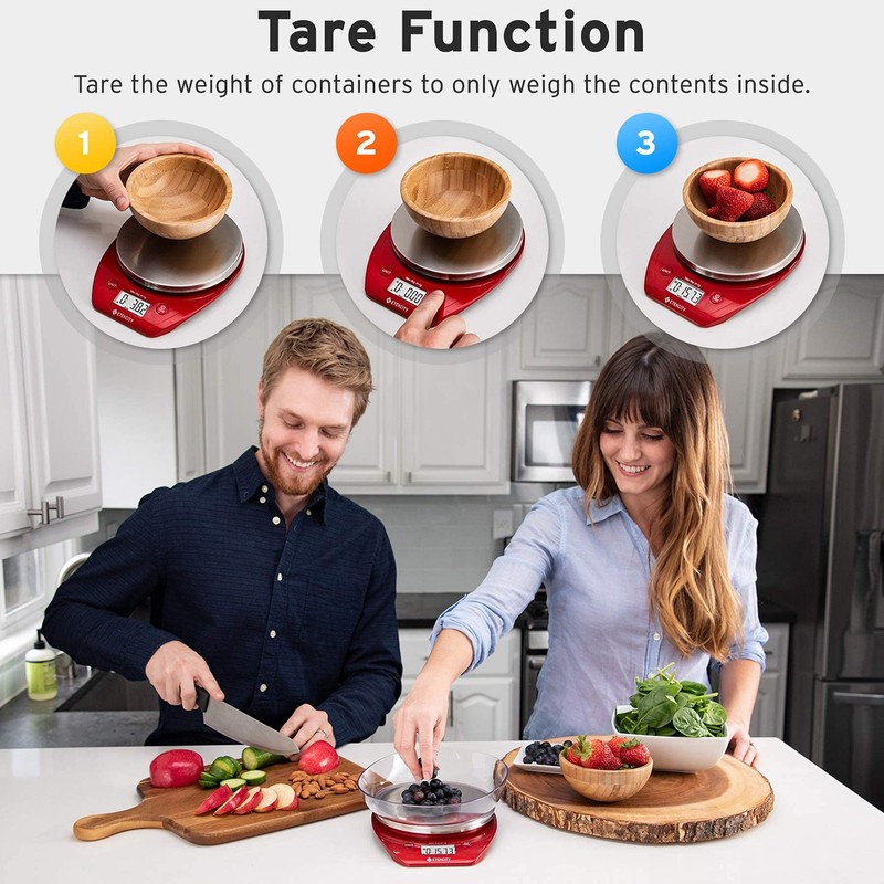 Etekcity Báscula de cocina de alimentos de 0,1 g, tazón,