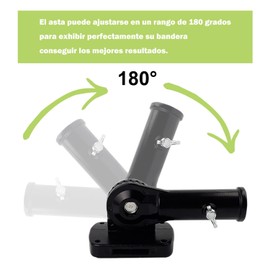 DIYCUT Adjustable Flag Holder, 26.8 mm Diameter, Aluminium Alloy Wall Mount for Flagpole, Flagpole Holder, for Balcony, Garden, Commercial (Black)