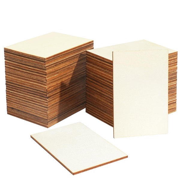 CUWELT Pack of 80 5 x 7.5 cm Rectangular Wooden