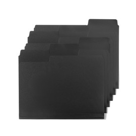 Mr. Pen- Black Plastic File Folders Letter Size, 6 Pack, 1/3 Cut Tab & Expandable Design, 24 pcs of Labels, Poly File Folders Black