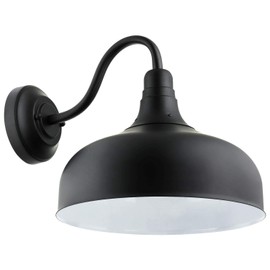 Sunlite 81315-SU LED Gooseneck Rustic Barn Light Fixture, 30 Watts, 120 Volts, Dimmable, 700 Lumen, 50,000 Hour Life Span, Outdoor or Indoor, Matte Black Finish, ETL Listed, 30K - Warm White