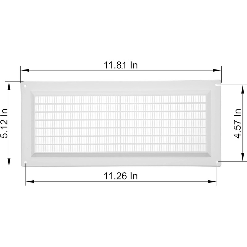 Vent Systems 3" x 10" Inch (Opening Dimensions) White -