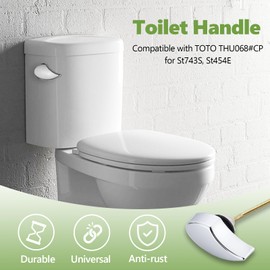 OasisFlow Toilet Handle Compatible with TOTO THU068#CP Trip Lvr for ST743S, Toilet Flush Handle Side Mount, Toilet Trip Lever Toilet Replacement Parts