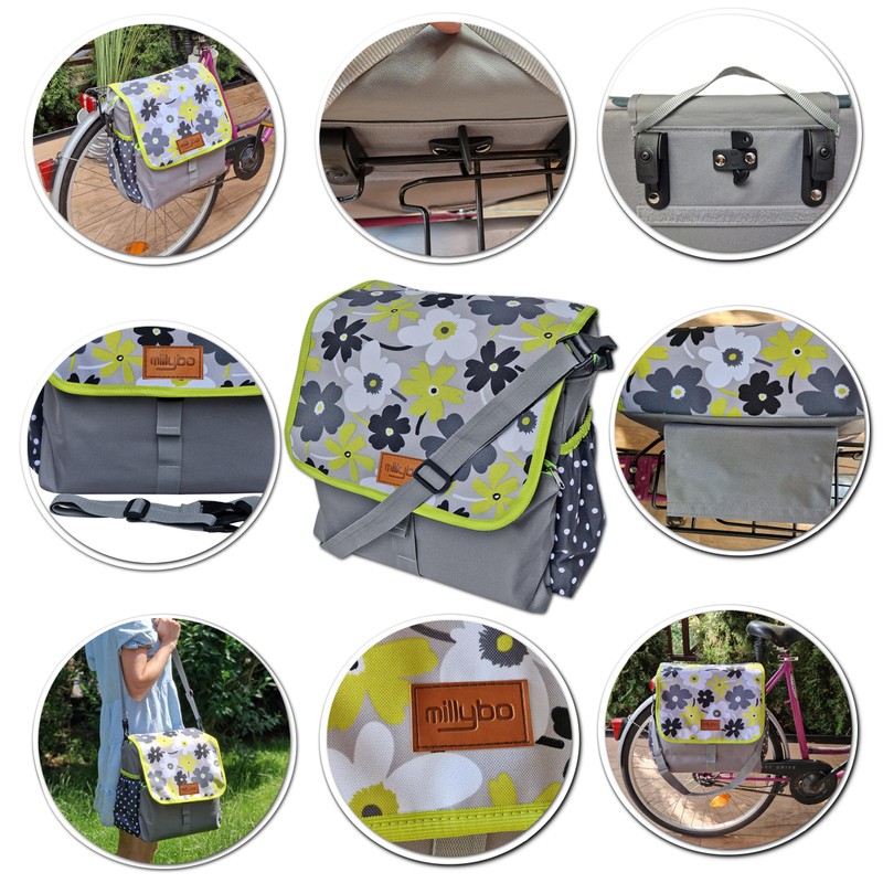 millybo Betsie Single Pannier Rack Bag Bicycle Bag Pannier Rack