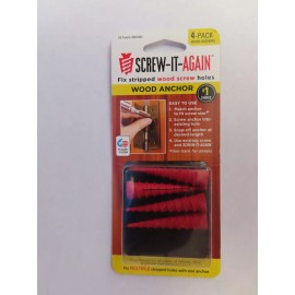 Screw-It-Again #2 to #16 Thread x 2 In. Red Plastic Wood Anchor #SIA-4pk  NEW