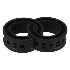 X AUTOHAUX 2pcs Black Car Coil Spring Buffer Rubber Buffer Universal D Type