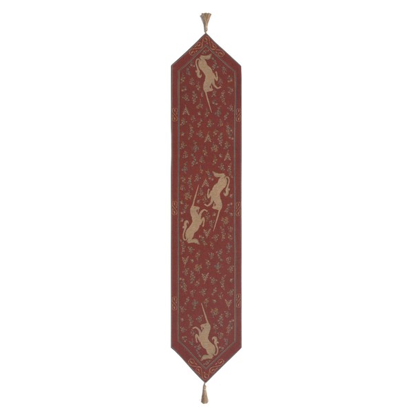 Licorne II Large French Tapestry Table Runner - 70 in.