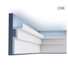 Orac Decor C396 | Purotouch High Density Polyurethane Crown Moulding | Primed White | 7-1/2in Face x 78in Long