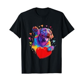 Labrador Retriever Shirt - Colorful Labrador Heart Graphic T-Shirt