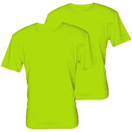 Glory Max High Visibility Construction Safety Work T Shirts Short Sleeve Fast Dry Breathable (as1, Alpha, l, Regular, Regular, Neon Green)