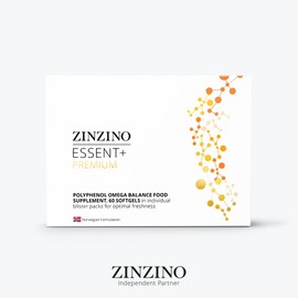 ZinZino Essent+ Premium Omega 3 Capsules High Dose with Omega 9, Vitamin D, Polyphenols, Squalene, EPA & DHA - Cod Liver Oil & Olive Leaf Extract - Fish Oil Capsules - Immune System Strengths