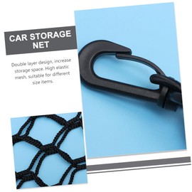 Kisangel Car Storage Net Bag Dual Layer Mesh Organizer for Trunk SUV Van and Stroller Versatile Car Organization with Mounting Screws Black