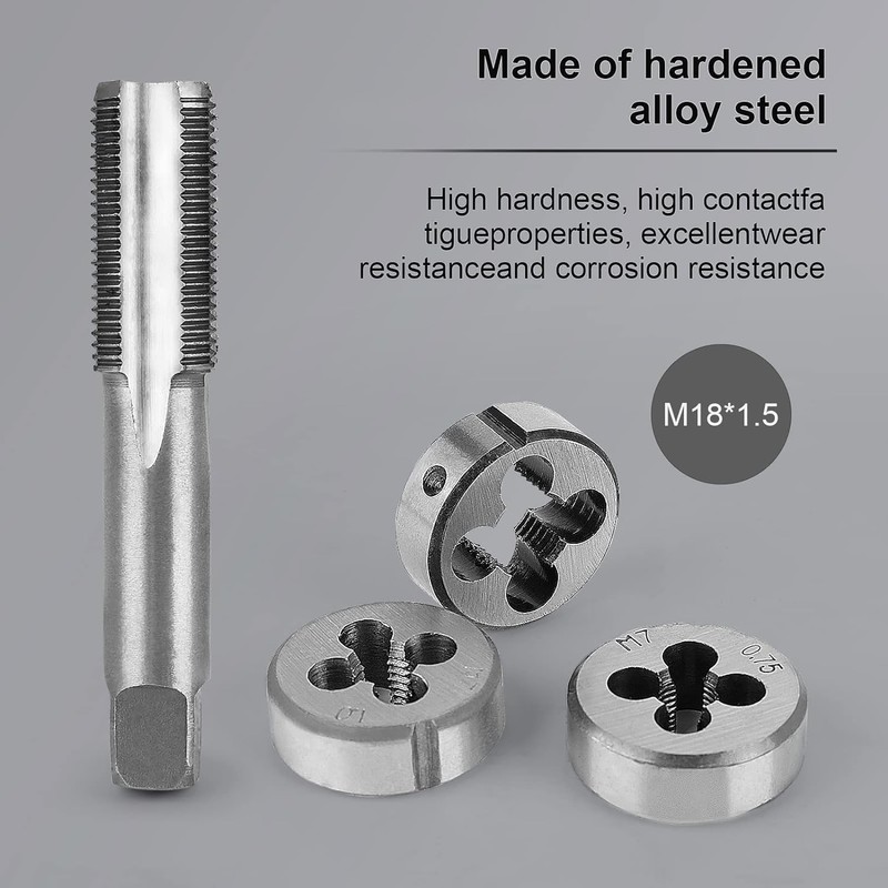 FAHKNS Metric Tap and Die Set 110 PCS M2-M18 Rethreading