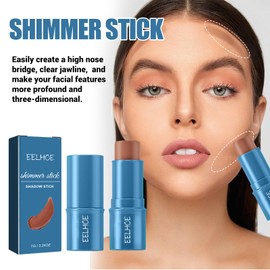 3Pcs Cream Contour Stick Set Highlighter Stick + Blush Stick + Bronzer Stick, Waterproof Long Lasting Contour Pen with Brush