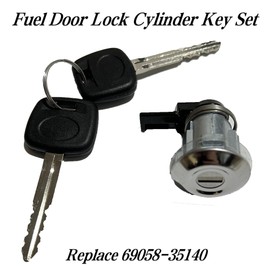 PMFCA Fuel Gas Door Lock Cylinder with 2 Keys for Toyota Tacoma 1995-2004 Tundra 2000-2003 Filler Lid Cylinder Lock replace 69058-35140 69058-26030