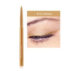 DekRion Eyeliner Pencil, Waterproof Eyeliner Long-lasting, Gold-shine Eyeliners, High-Pigmented Colorful Eyeliners Easy To Use Eye Liner Pen for Women, Gold-shine