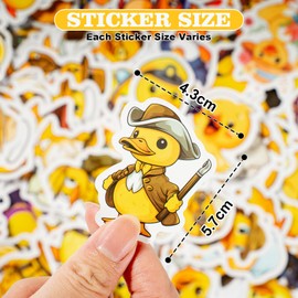 GTUDOR 100Pcs Vinyl Ducks Decal Cute Yellow Duck Stickers Waterproof Cartoon Animal Sticker for Water Bottles Laptop Luggage Guitar Helmet Skateboard