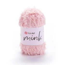 YarnArt Mink Fur Yarn, Soft Fluffy Faux Fur Yarn, 50g/75m, Polyamide, Knit/Crochet, 6-7mm Needle, 6.5mm Hook, Turkey Yarn Art