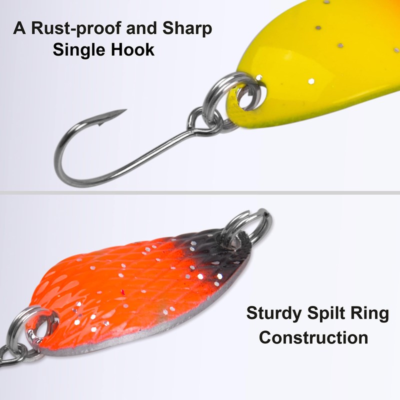 Trout Fishing Spoon Lure Set Single Hook Trout Lures Hard