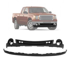 KUAFU Front Bumper Valance Panel w/Extension Compatible with 2007-2013 GMC Sierra 1500 Replace for 15131299 15917769 GM1015100 GM1092211 Lower Air Dam Deflector Spoiler Valance Plastic Textured Black