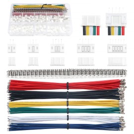 Lyeteung 420 Pieces 2.0 mm JST Connector Kit, JST-PH 2/3/4/5/6 Pin Housing Adapter Cable Male Female Male and Female with 22 AWG Pre-Crimped Cable Wire and Pin Crimp Terminal (Single)