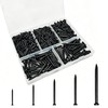 473 Pcs Black Concrete Nails Assortment Kit, 5 Sizes from