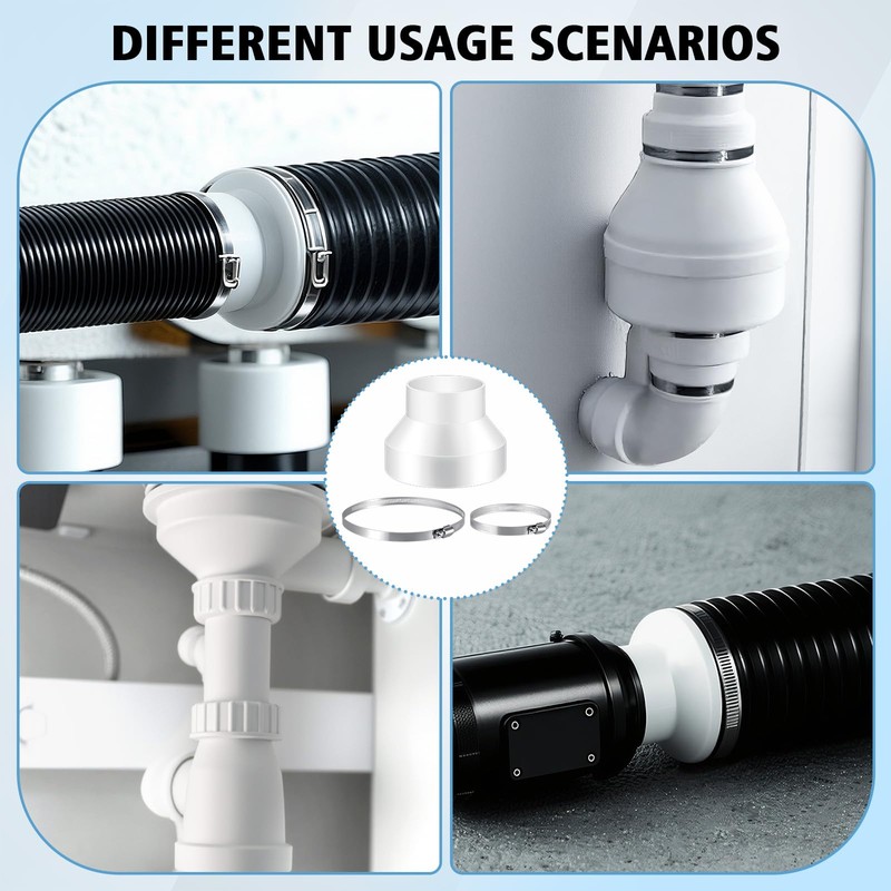 Huiguli 2Pcs Abluftschlauch Adapter, Klimaanlage Abluftschlauch Adapter150 mm auf 100