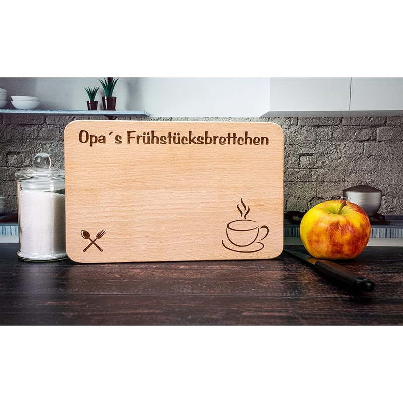 Wooden Breakfast Board with Engraving for Grandpa as a Gift