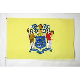 AZ FLAG - New Jersey Flag - 2x3 Ft - 100D Polyester Us State Of New Jersey Banner with Two Metal Grommets - Fade Resistant - Vivid Colors - 2' x 3' Feet - 90x60 Cm