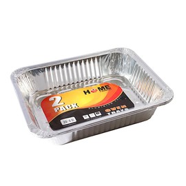 Best House Medium Size Rectangular Aluminium Foil Baking Trays - Foil Pans for Food Storage, Baking, Roasting, Takeaway and Party (L 32 x W 26 x H 6.5 cm) (Pack of 20 Trays)