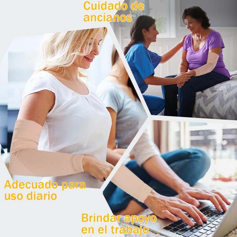 Manga de Compresión para Brazo Alta Elasticidad Transpirable Beige L