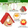 2 Pack Hummingbird Houses with Feeder, Wooden Hanging Bird House