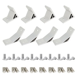 BLCCLOY 4Pcs 45deg, 4Pcs 135deg 4040 Angle Bracket 40 Series Aluminum Extrusion 45 Degree Joint Connector Brace for Slot 45° Corner Joiner 135deg 4040 4080 Extruded Aluminium Profile