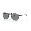 Vogue Eyewear Men's VO4322S Square Sunglasses, Matte Black/Blue Polarized Mirrored